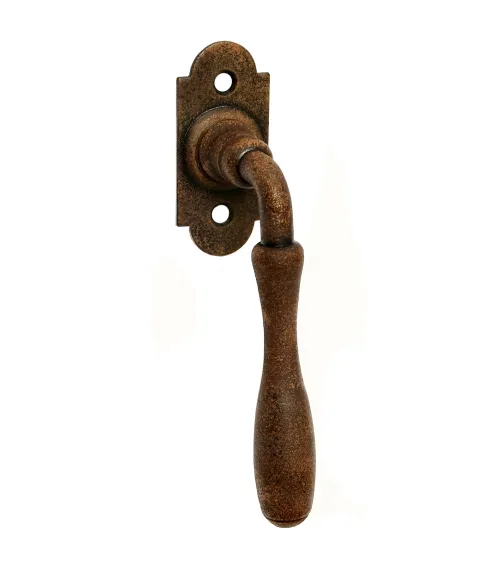 Retro rust-finish window handle with L-shaped lever – Joséphine Collection
