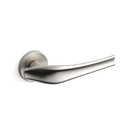 Satin nickel door handle Mandelli Aqualung designer handle