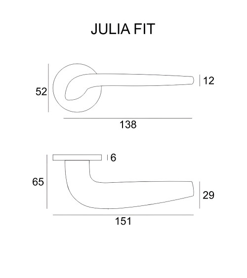 JULIA satin gold door handle design handle