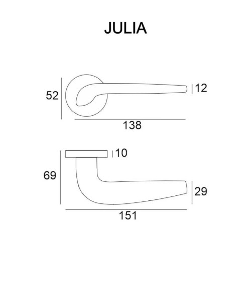 JULIA satin gold door handle design handle