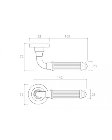 ARIA Slim polished gold door handles