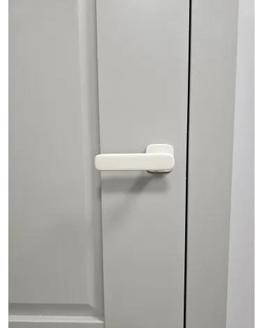 FLOW modern door handle design handle front view mounted on a door