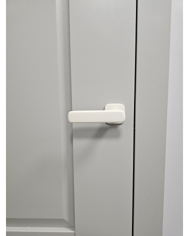 FLOW modern door handle design handle front view mounted on a door