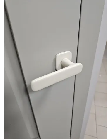 FLOW modern door handle design handle top view mounted on a door