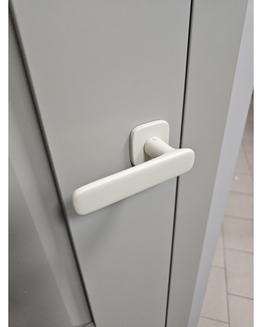 FLOW modern door handle design handle top view mounted on a door