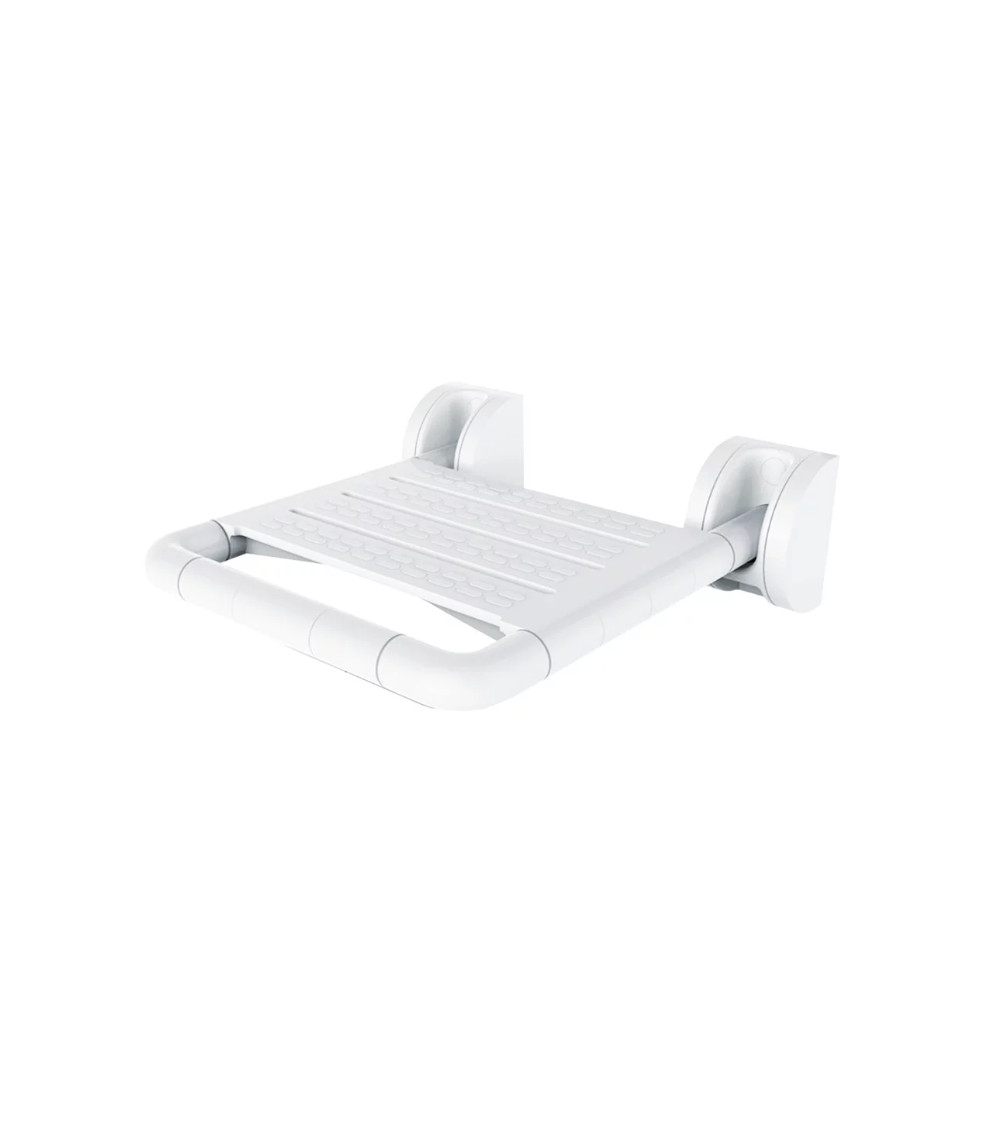 Foldable shower seat for reduced mobility without leg – White | Safety & comfort