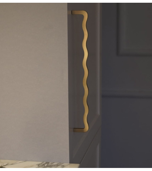 Asymmetric Bar Handle in Solid Brass – Modern Design