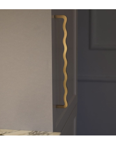 Asymmetric Bar Handle in Solid Brass – Modern Design