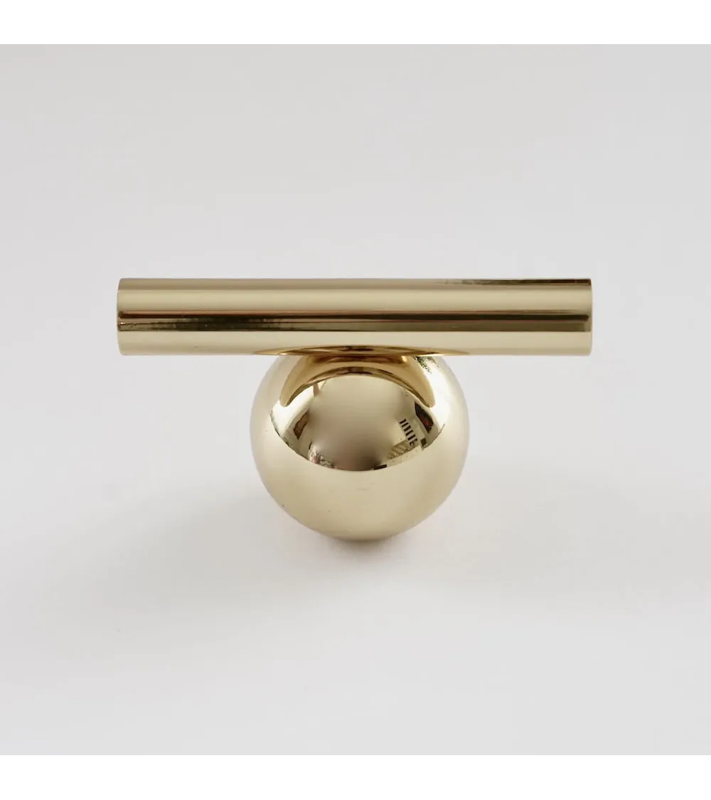 Polished brass furniture knob model 04