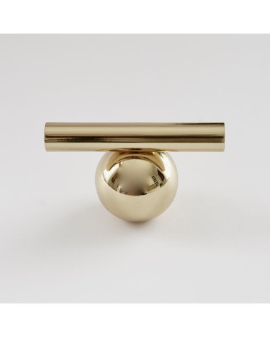 Polished brass furniture knob model 04