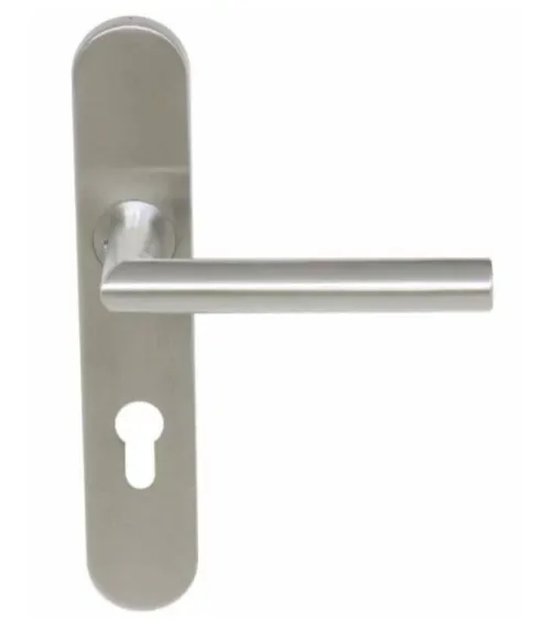 Door handle on plate 165 mm brushed stainless steel finish – Altesse model