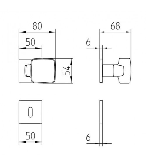 Mandelli Carrè satin chrome door knob designer handle