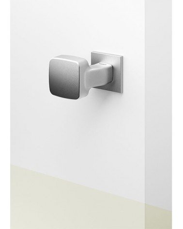 Mandelli Carrè door knob designer handle colour 1 fitted on a door