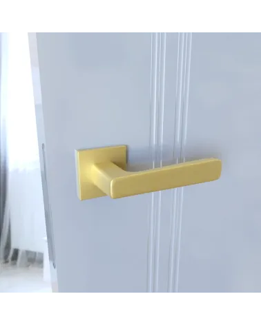 Modern PARMA door handle design colour 1 mounted on a door