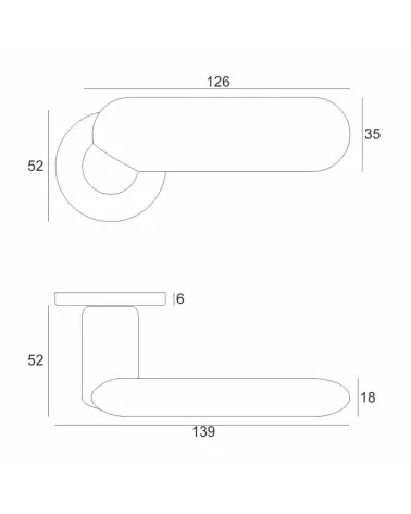 KELEDRES door handle with dimensions