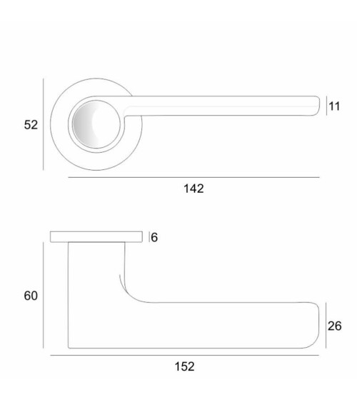 PLANO satin gold door handle design
