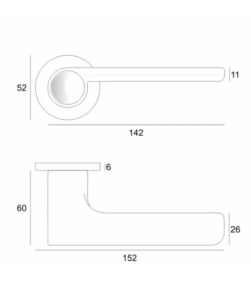 Anthracite door handle PLANO design