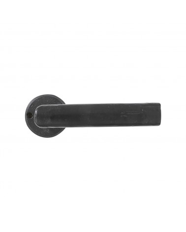 Robust black 1930s round bronze door handle - design handle