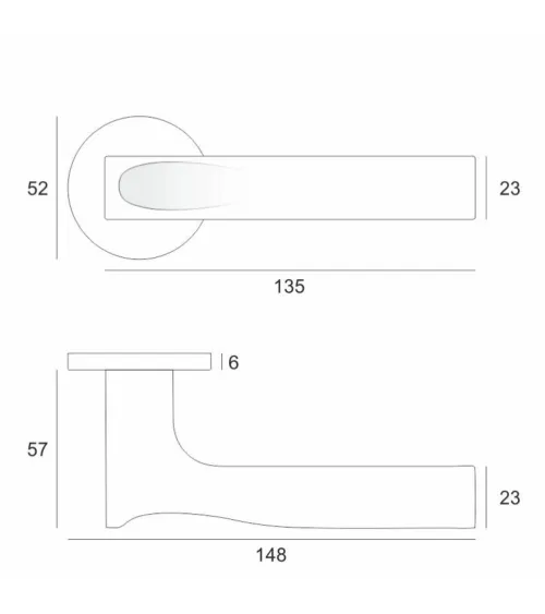 Modern design door handle in zamak TACTUS round design