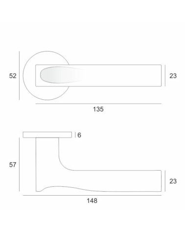 TACTUS door handle with dimensions