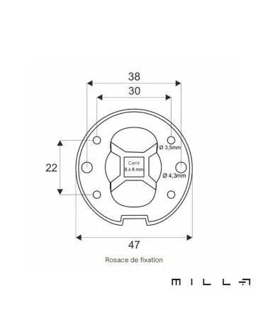 FORMA door handle with dimensions