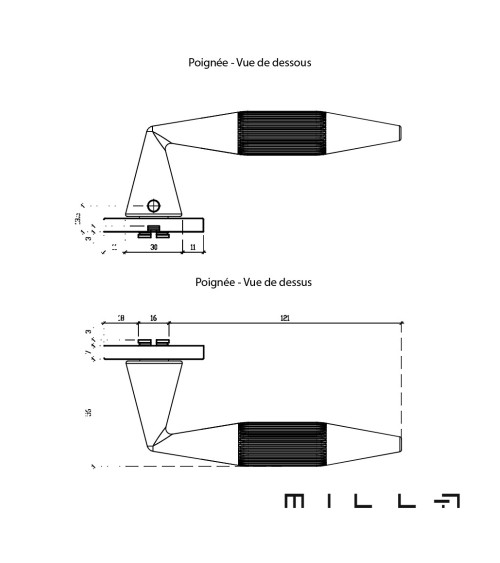 IDESA matt gold door handle design