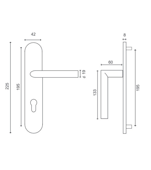 Altesse Stainless Steel 316 Backplate Handle – Outdoor & Seaside Resistant | MillaPoignees