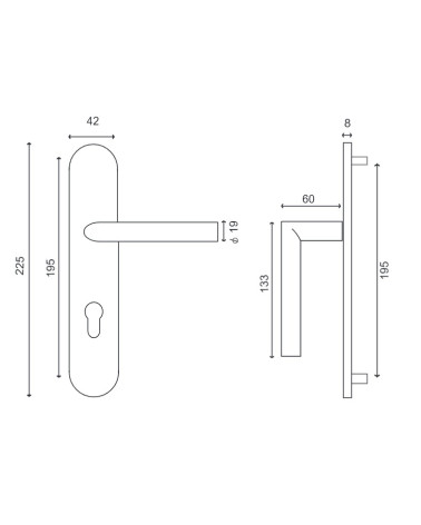 Altesse Stainless Steel 316 Backplate Handle – Outdoor & Seaside Resistant | MillaPoignees