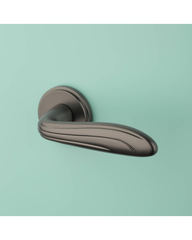 CATALPA design door handle in graphite, close-up view