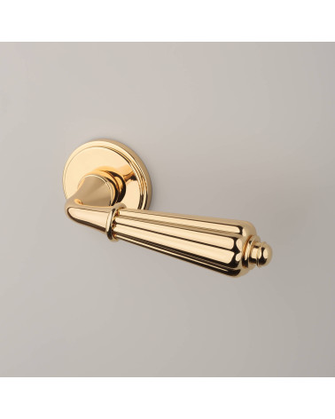 LIMONA design door handle in zamak, angled top view