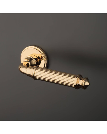 NIGELLA polished gold door handle design close-up view