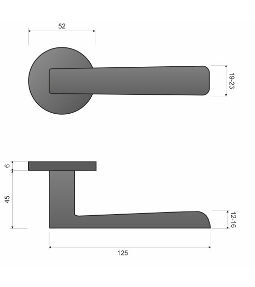 PARMA satin chrome door handle designer hardware