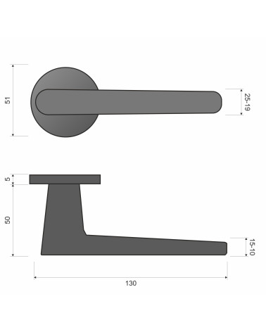 TOKYO door handle with dimensions