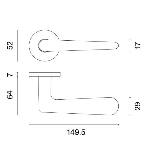 Anthracite door handle LAVANDA design handle
