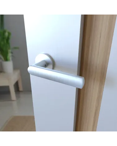 TORINO satin chrome door handle design handle angled top view