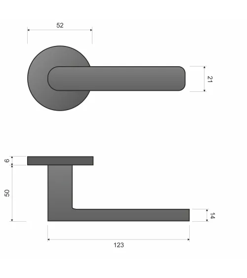 Satin chrome door handle TORINO design handle