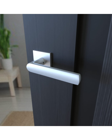 TORINO satin chrome design door handle hardware angled top view
