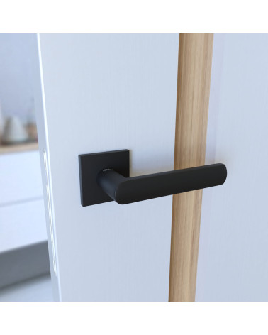 TORINO black design door handle hardware fitted on a door