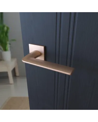 STINGER copper door handle designer hardware angled view