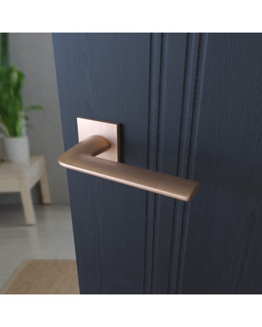 STINGER copper door handle designer hardware angled view