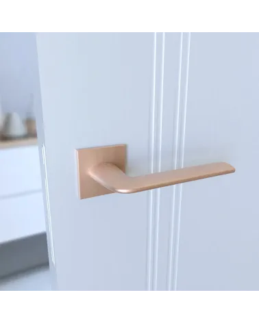 STINGER copper door handle designer hardware side view