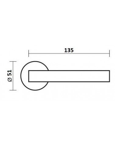 Line Vénus door handles with dimensions