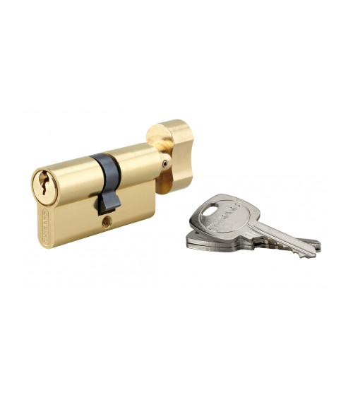 STD Brass Cylinder with a button for Lock - 3 keys - 30x30