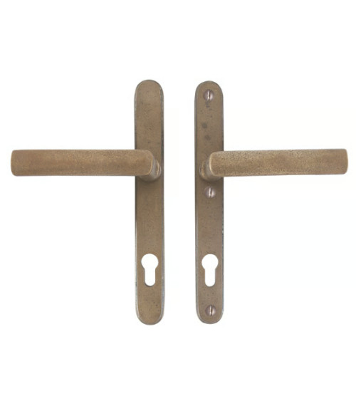 Secure Exterior Door Handle Narrow Plate 1930 Black