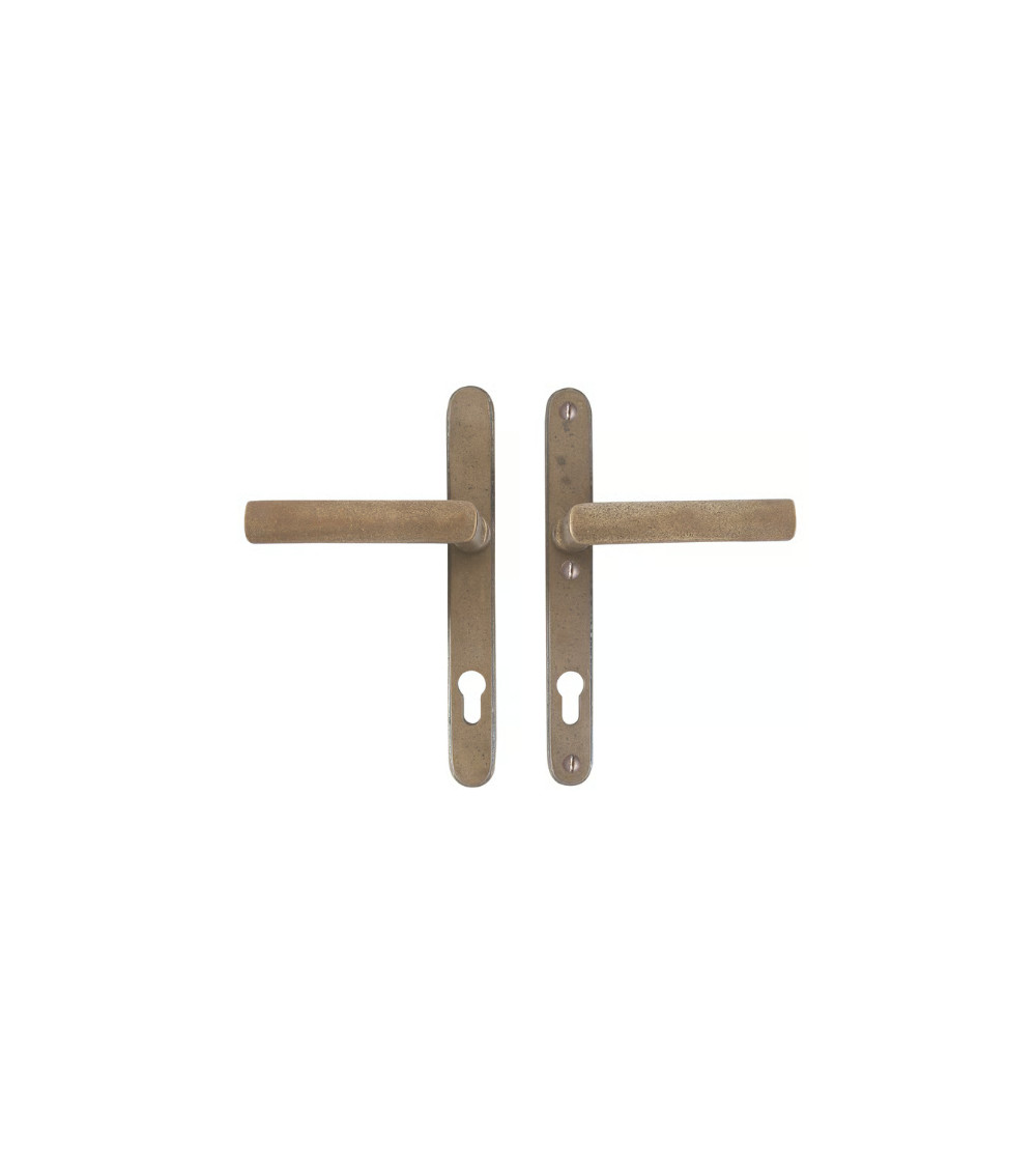 Secure Exterior Door Handle Narrow Plate 1930 Black
