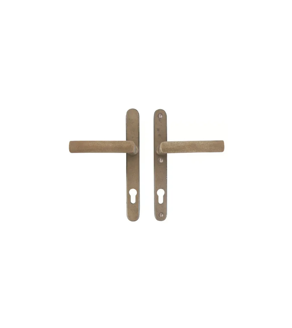 Secure Exterior Door Handle Narrow Plate 1930 Black