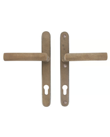 Secure Exterior Door Handle Narrow Plate 1930 Black