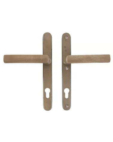 Secure Exterior Door Handle Narrow Plate 1930 Black