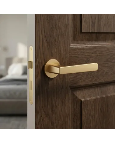 Matt gold round door handle PARMA
