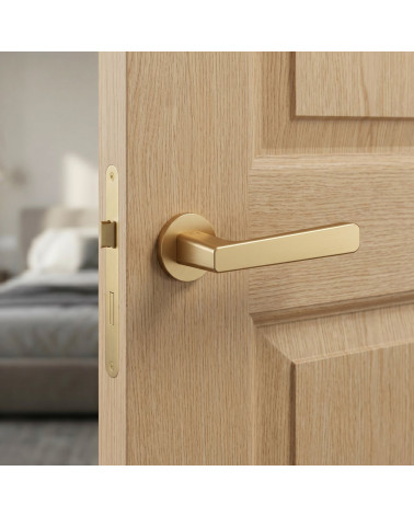 Matt gold round door handle PARMA
